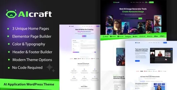 Aicraft – AI Application & Generator WordPress Theme