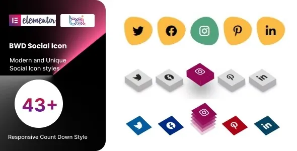 BWD Social Icon – addon for elementor