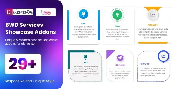 BWD services showcase - Addons for elementor