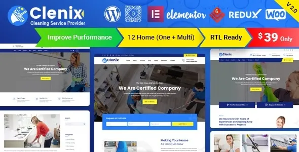 Clenix – Cleaning Services WordPress Theme