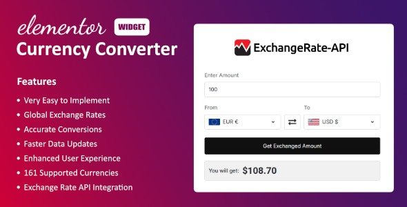 Currency Converter Widget for Elementor 1.1.0