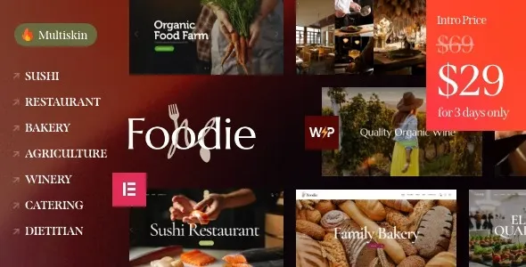 Foodie – Food & Wine Elementor Multiskin WordPress Theme