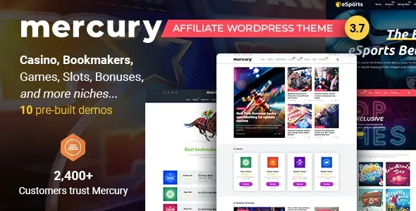 Mercury - Affiliate WordPress Theme. Casino