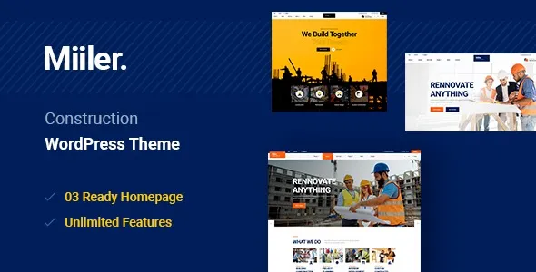 Miiler – Construction WordPress Theme