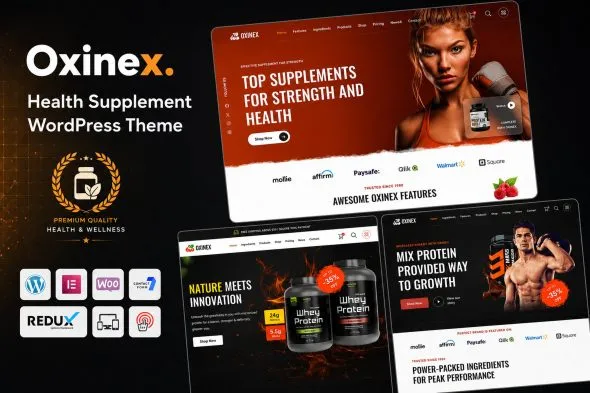 Oxinex– Health Supplement WordPress Theme