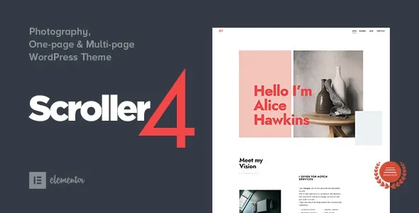 Scroller – Photography One Page / Multi-page WordPress Theme