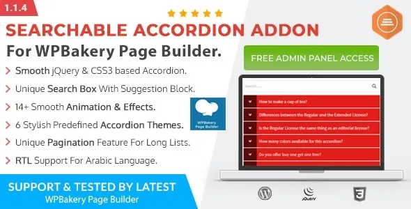 Ultimate Searchable Accordion – WPBakery Page Builder Addon|AutomatorWP Custom User Fields