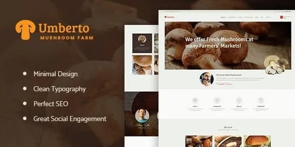 Umberto – Mushroom Farm & Organic Products Store WordPress Theme